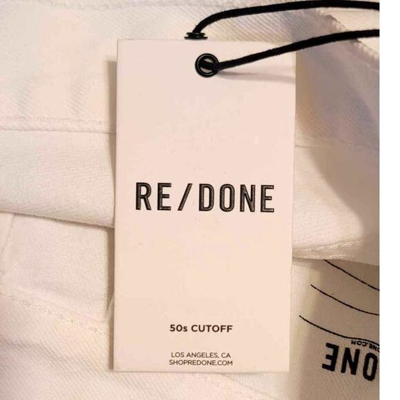RE/DONE Originals 50s Cutoffs Button Fly Shorts White Plus 32 NEW - Picture 4 of 11